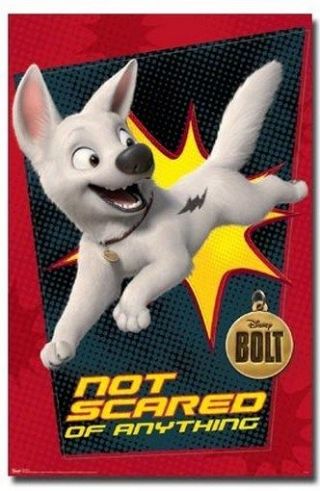 Disney Bolt Movie Poster Not Scared Of Anything Rare