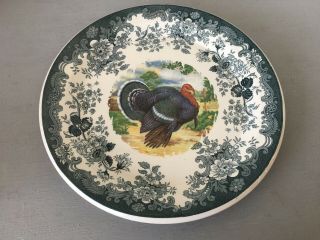 Royal Worcester Palissy Game Series 12 " Platter - Rare Turkey With Green Border