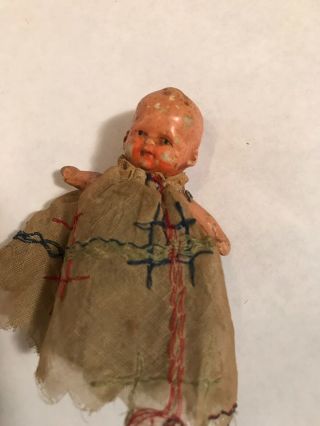 Antique Very Small 2 3/4 " Bisque Baby Doll Japan