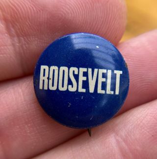 1932 Franklin Roosevelt Blue Presidential Campaign Button 3/4” Pin Fdr Rare R34