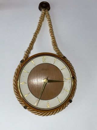 Vintage Kienzle Wall Clock Battery Movement Nautical Rope Clock