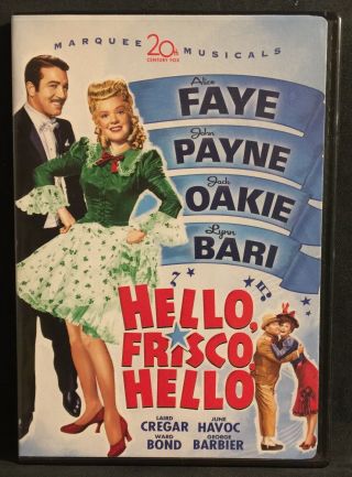 Rare Hello Frisco Hello - Dvd 1943 Alice Faye John Payne Jack Oakie Lynn Bari