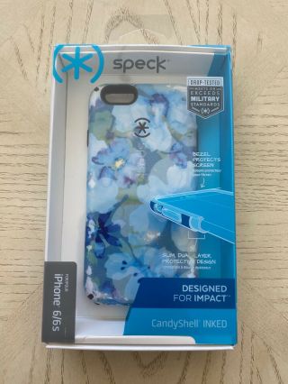 Speck Candyshell Inked Case For Iphone 6 6s Rare Blue Floral
