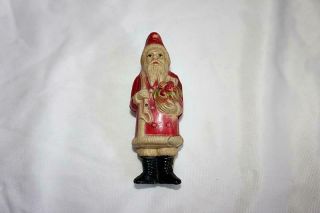 Rare Vintage Old World Dresden Santa Claus Rattle Celluloid Made In Usa 2