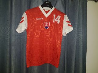 Slovakia Hummel Football Shirt Red Away Early 90 