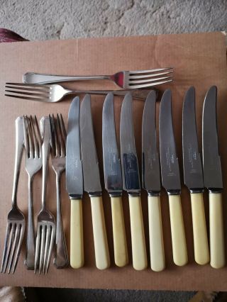 Vintage Cutlery Dining Set.  By Dixon.  6 Place Setting,  2 Extra Items