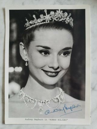 Rare Audrey Hepburn Portrait 5x7 Roman Holiday Facsimile Autograph Fotochrome