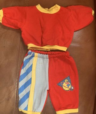 Vintage Cabbage Patch Kids Cpk Outfit Sweat Suit Red Yellow Blue Stripe