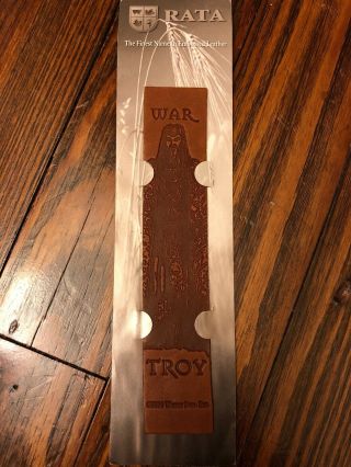 Rare 2004 Troy Movie Promo Leather Bookmark 2 Brad Pitt Achilles Helen Of Homer