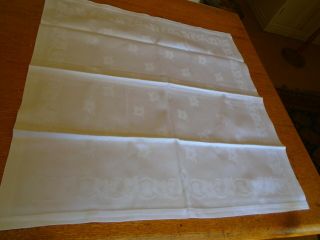 Set Of 8 Vintage Pure Cotton Damask Dinner Napkins - 21 Inches Square