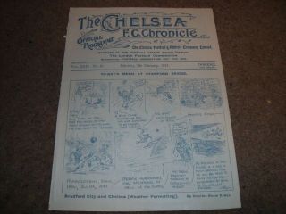 Rare Vintage Pre War Programme Chelsea V Bradford City 5th February 1927
