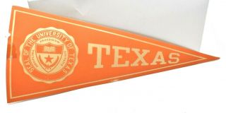 Rare Vintage 1940s University Of Texas Souvenir Decal Pennant - Very Scarce Item