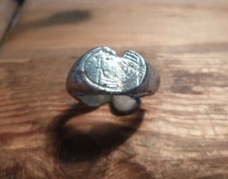 Stunning Late Medieval Solid Silver Seal Ring - Metal Detecting Find