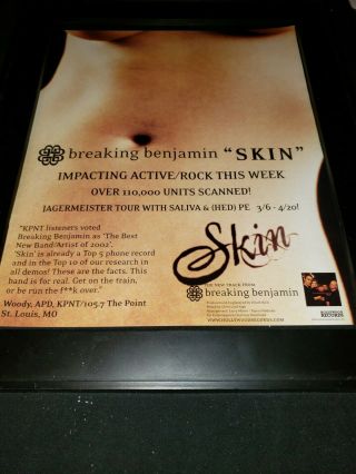 Breaking Benjamin Skin Rare Radio Promo Poster Ad Framed