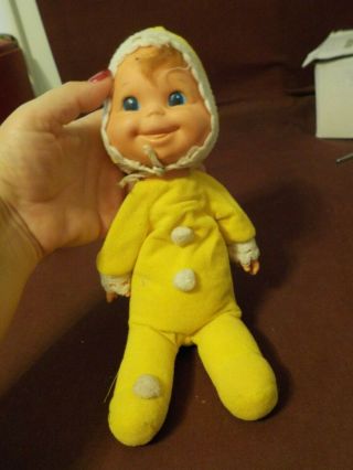 Vintage 1970 Baby Beans Yellow Outfit By Mattel
