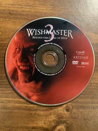 Wishmaster 3: Beyond The Gates Of Hell Dvd Rare Horror Disc Only