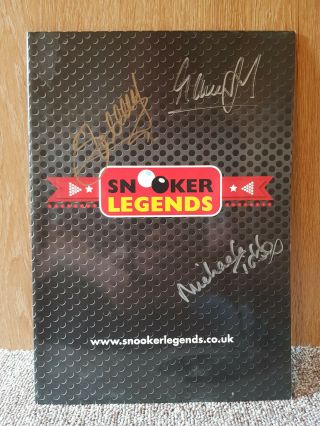 Rare Snooker Legends Signed Programme Inc Hendry,  Davis,  White