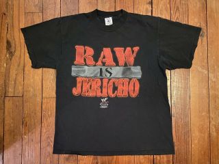 Rare Vintage Raw Is Chris Jericho Black Red T Shirt L Large Wwf Wcw Ecw Nwo Wwe