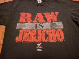 RARE Vintage Raw Is Chris Jericho Black Red T Shirt L Large WWF WCW ECW NWO WWE 2