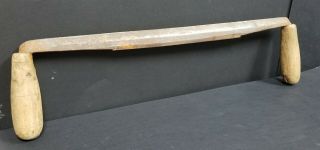 Antique Signed Hand Forged Coopers Draw Knife Barrel Making Woodworking Tool Nr