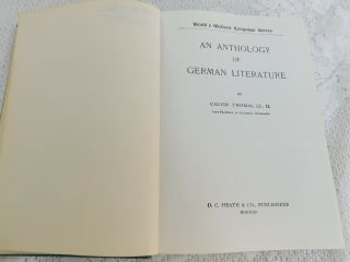 Rare Book: " An Anthology Of German Literature " By Prof.  Calvin Thomas (1909)