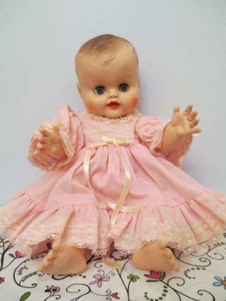 Darling Vintage All Vinyl & Plastic Dressed Baby Doll,  Ae