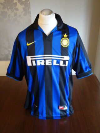 Inter Milan 1998 Nike Home Shirt Large Adults Rare Vintage Pirelli