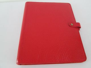 Rare Vintage Filofax Deskfax Size Organiser Red Calf Leather Fx1 Clf 7/8