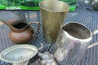 Joblot Of Antique Metalware Copper Pewter Tankards & Other Bits