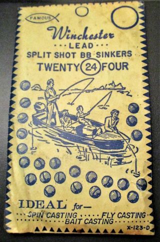 Vintage - Famous Winchester Lead Split Shot Bb Sinkers Twenty Four