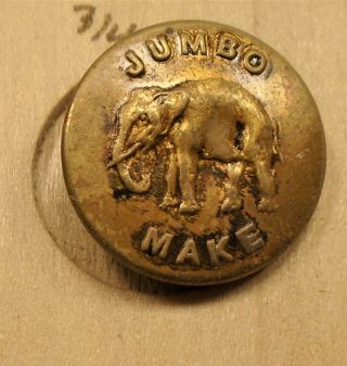 Wow 3/4 " Elephant Jumbo Make Metal Antique Button 54:11