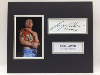 Rare Ricky Hatton Boxing Signed Photo Display,  Autograph Hitman