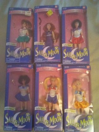 Sailor Moon Adventure Dolls 6 " Figures Moon Mars Venus Mercury Jupiter Beryl