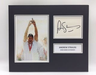 Rare Andrew Strauss Cricket Signed Photo Display,  Autograph England Ashes
