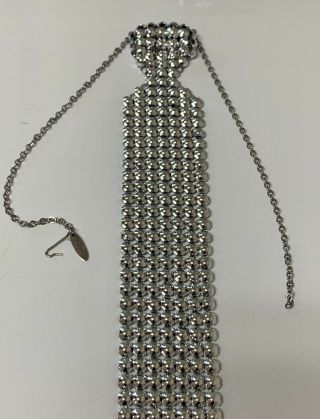 Whiting And Davis 1970s - 80s Mesh Chrome Necktie Necklace: Vintage,  Signed & Rare