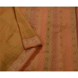 Tcw Vintage Sarees 100 Pure Silk Woven Green Fabric Craft Sari 2