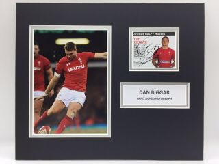 Rare Dan Biggar Wales Rugby Union Signed Photo Display,  Autograph