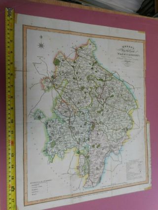 100 Large Warwickshire Map By Ebden C1828 Colour
