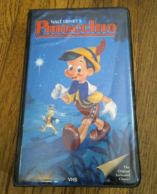 Pinocchio Walt Disney Black Diamond Vhs 1985 Black Clamshell Rare Vintage