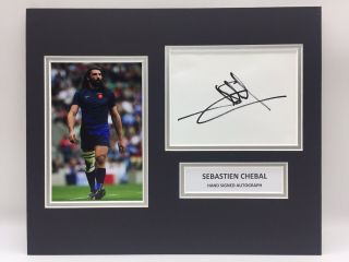 Rare Sebastien Chebal France Rugby Signed Photo Display,  Autograph 2019 Rwc