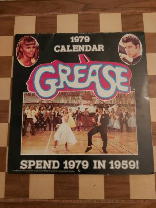 Very Rare Vintage 1979 Grease Official Calendar John Travolta Olivia Newton - John