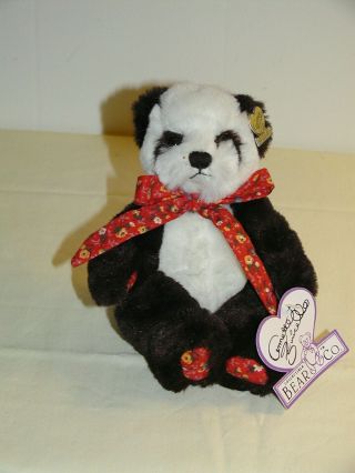 Vintage Annette Funicello " Nubby " Plush Panda Bear 7inch Jointed Very Good