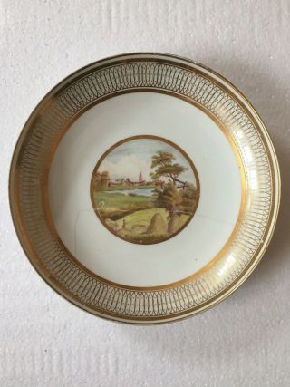 Derby Porcelain Puce Mark Rare Named View Of Belfast N.  Ireland G.  Robertson C1790