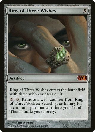 Ring Of Three Wishes Magic 2014 / M14 Artifact Mythic Rare Card Abugames