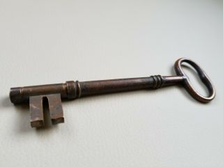 Vintage Antique Large Solid Brass Heavy Skeleton Key 5.  1/4”
