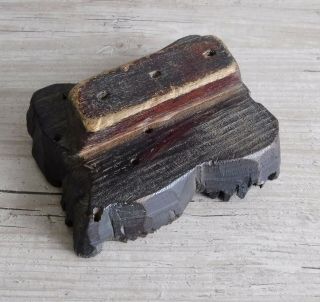 Antique Primitive Handmade & Carved Wooden Printing Block / Stamp