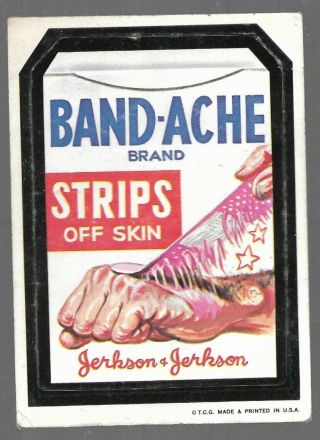 Topps Wacky Packages 1973 1st Series 1 Band - Ache Rare,  Centered W/b