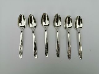 Ch Oneida Vintage Rose Design Silver Plated Tea Spoons X 6