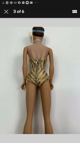 Vintage Barbie Fashion Queen Doll With Swimsuit 3 Wigs,  Stand 3