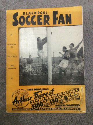 Extremely Rare Blackpool Football Club Fc Fanzine " Soccer Fan " Issue 3.  1950